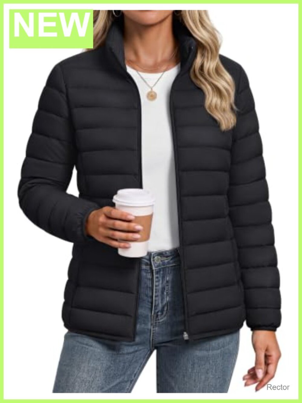 Lightweight Quilted Puffer Jacket Women Winter Warm Zip Coat